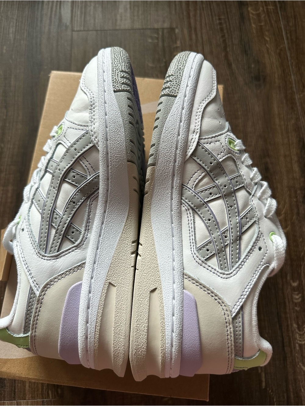 ASICS White Sneakers with Silver Logos & Lime Accents - Picture 9 of 11
